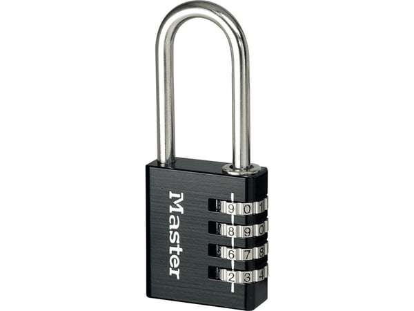 MASTER LOCK 7640EURDBLK, Tradisjonell, Kombinasjonslås, Selvoppbevaring, Oppbevaringsskap, Verktøy boks, Sort, Sølv, Aluminium, Stål