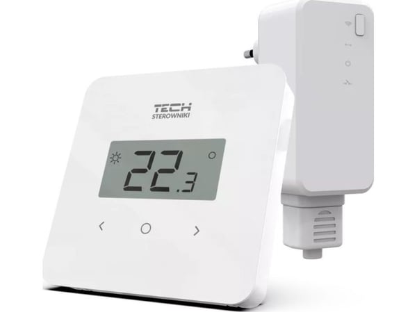 Trådløs romregulator Tech T-2.2, totrinns med fuktmåling, utenpåliggende montering, hvit STT-2.2WH