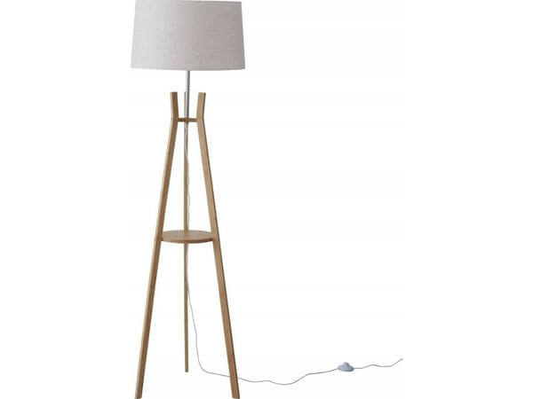 Boltze gulvlampe AVAL, skjerm i stoffimitasjon, 153 cm