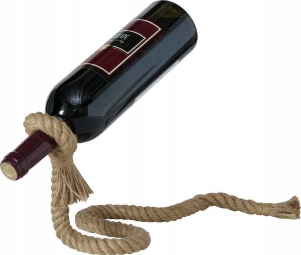 Boltze Zelazny flaskeholder for vin, innpakket med tau, 15 x 16 cm