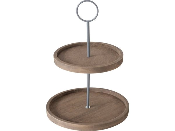 Boltze dekorativ trebolle SAMINA, to nivåer, høyde 35 cm