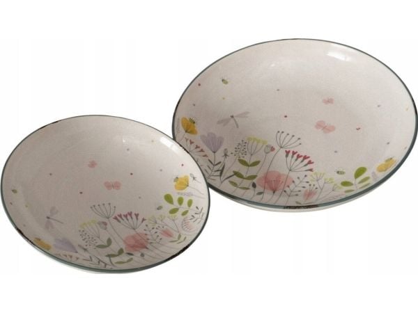 Boltze tallerkener med markblomster FLORINA, keramikk, 2 stk