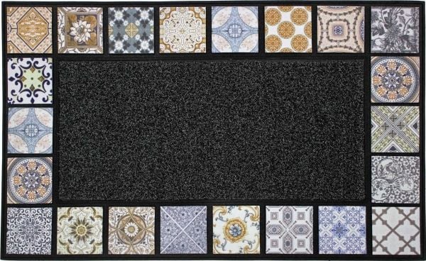 Dørmatte under dør, spansk mosaikk, 45 x 75 cm