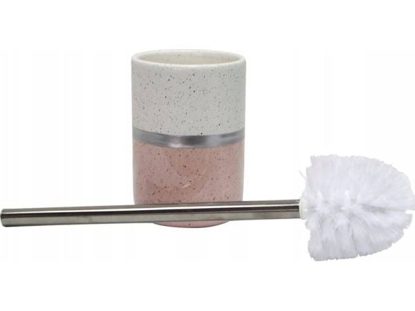 Douceur d`Interieur toalettbørste med keramisk beholder rosa 9,5 x 38 cm