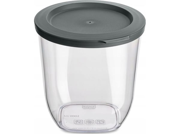 koziol 4061701, Universell Container, 1 l, Grå, Gjennomsiktig, Avtagbart lokk, Andre, 125 mm