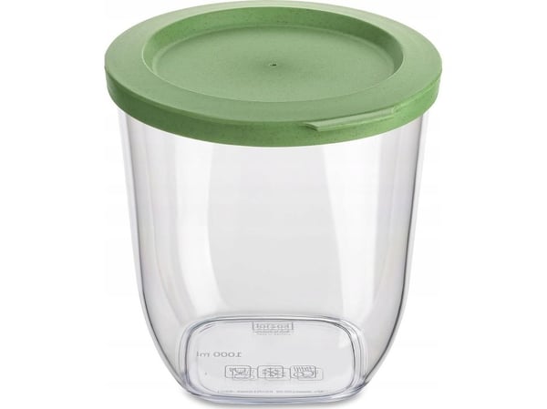 koziol 4061703, Yleissäiliö, 1 L, Vihreä, Läpinäkyvä, Irrotettava kansi, 125 mm, 132 mm