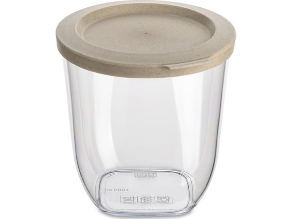 koziol 4061700, Universell Container, 1 l, Sand, Gjennomsiktig, Avtagbart lokk, Andre, 125 mm