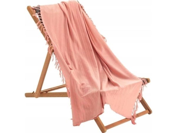 Douceur d`Interieur teppe i bomull med frynser LILIA, vevd bomull, 150 x 150 cm