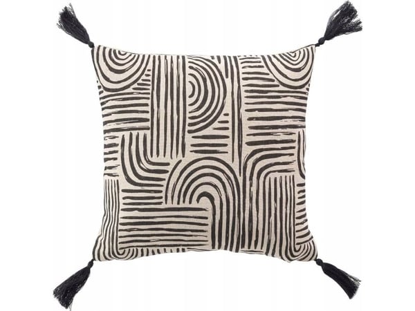 Douceur d`Interieur putetrekk PANDORE med frynser geometrisk mønster 45 x 45 cm