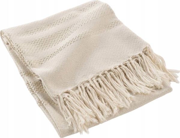 DORELINE Douceur d'Interieur pledd/overkast med frynser 125 x 150 cm