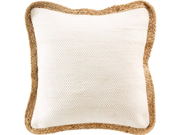 Dekorpute med jutekant, Douceur d`Interieur, 45 x 45 cm
