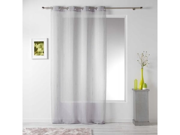 Douceur d`Interieur gardin med ringer grå LINAHE 140 x 260 cm