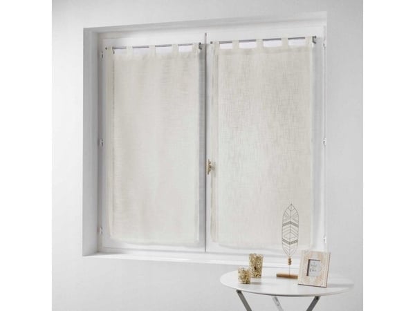 Douceur d`Interieur kjøkkenforheng kort HALTONA 60 x 160 cm naturfarget 2 stk