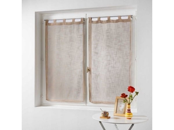 Douceur d`Interieur kjøkkengardin kort HALTONA 60 x 160 cm brun 2 stk