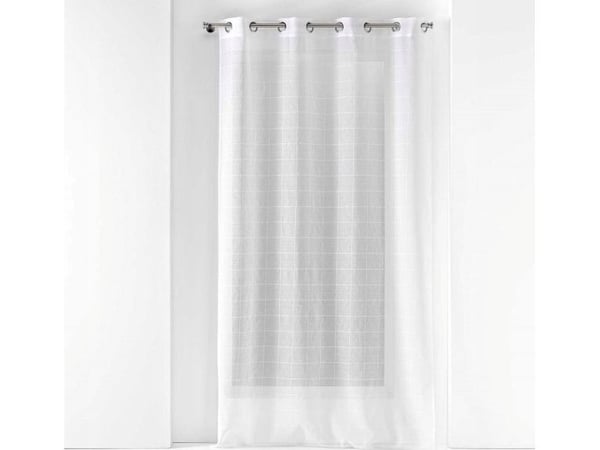 Douceur d`Interieur Fantasy gardin med ringe, rutemønster, 140 x 240 cm