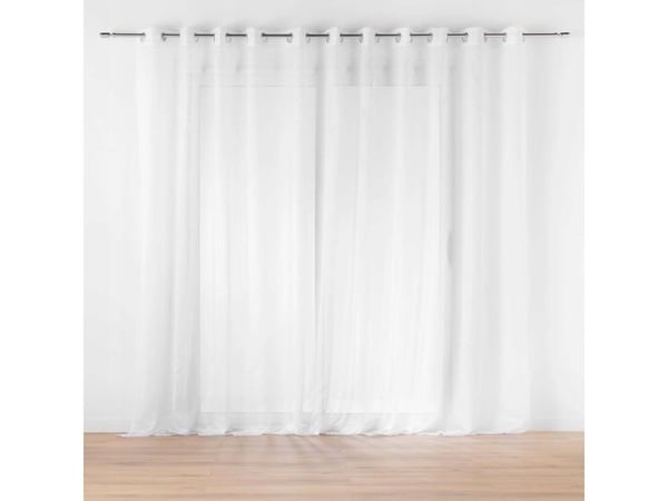 Douceur d`Interieur ferdigsydde gardin i glatt voile LISSEA hvit