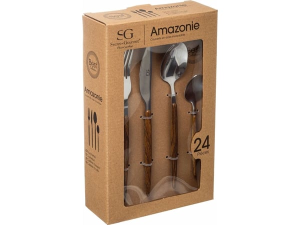 Secret de Gourmet bestikksett AMAZONIE, 24 deler, med trehåndtak