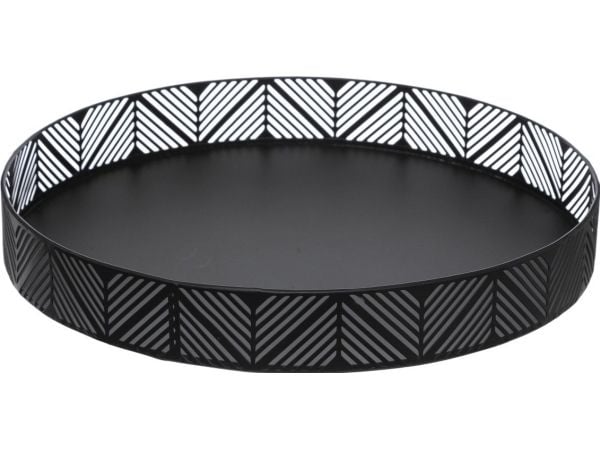 Secret de Gourmet dekorativt brett i Boho-stil, Ø 30 cm, farge czarny