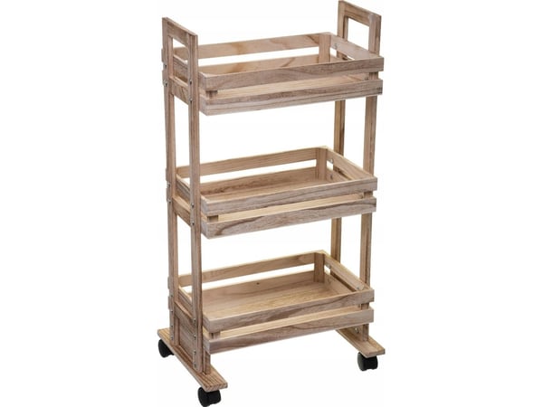 5five Kjøkkenvogn med 3 hyller, tre, 82 cm