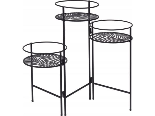 Atmosphera blomsterstativ i metall LEAF, 3 støtteplasser for blomster, 49 cm, svart