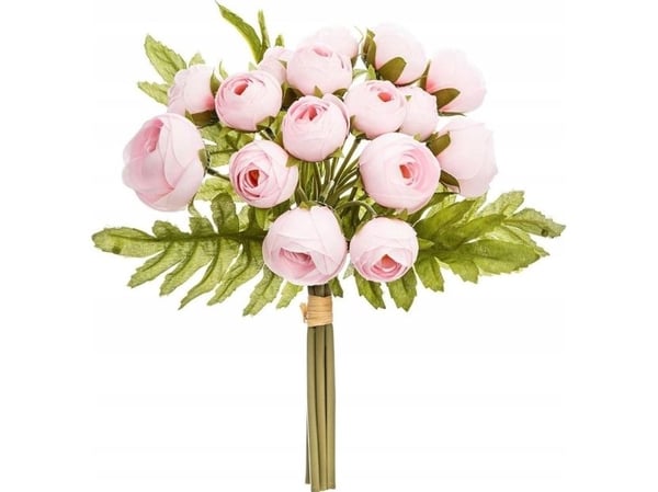 Atmosphera Bukett med kunstige blomster, 18 rosa peoner, 30 cm