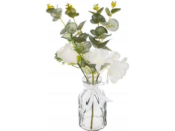 Atmosphera kunstig blomsterbukett i glassvase EUCA 39 cm Atmosphera kunstig blomsterbukett i glassvase EUCA 39 cm