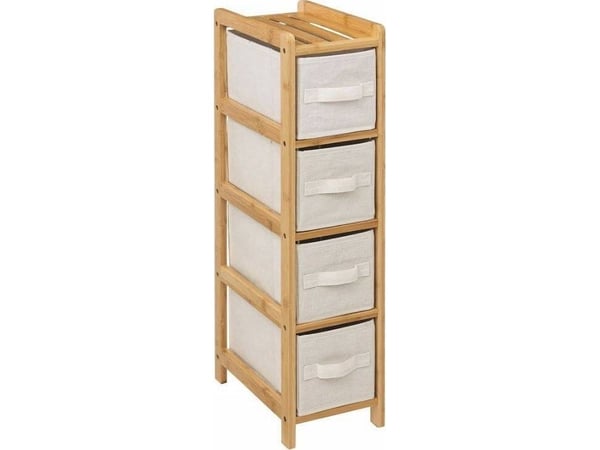 5five Waski TIDY reol i bambus med 4 kurver i materiale, høyde 78,5 cm