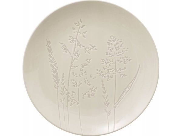 Secret de Gourmet tallerken i steingods middag/hvit ELSA, markblomst-mønster, Ø 27 cm