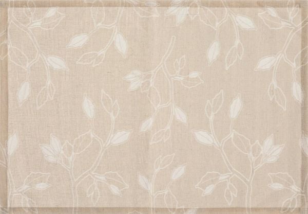 Secret de Gourmet underlag til tallerken med blomster, bivoks/sandfarget, 45 x 30 cm