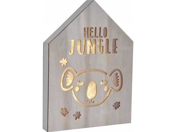 Douceur d’Interieur veggdekor med LED-belysning 20 x 27,5 cm, koala