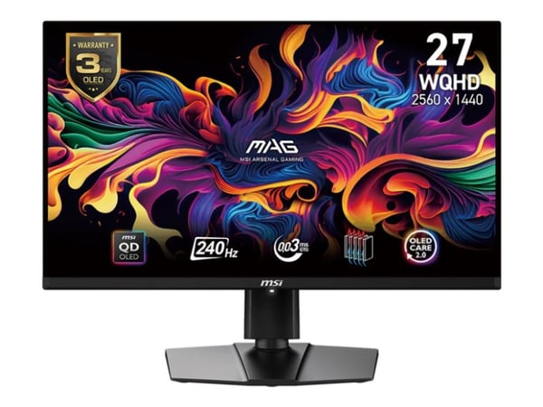 MSI MAG 271QPXDE - OLED-skjerm - spilling - 27" (26,5" skjermstørrelse) - 2560 x 1440 WQHD @ 240 Hz - 1000 cd/m² - 1500 000:1 - DisplayHDR 400 True...
