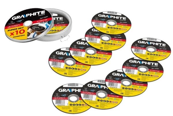 GRAFITT Topex Skjæreskive for metall 125x1,0x22,2mm, 41 A60-T-BF, INOX 10 stk. (55H572)