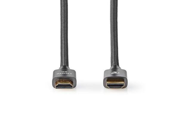 Nedis CVTB35000GY20, 2 m, HDMI Type A (Standard), HDMI Type A (Standard), 3D, 48 Gbit/s, Grå