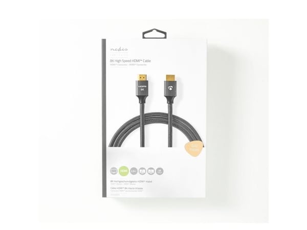 Nedis CVTB35000GY20, 2 m, HDMI Type A (Standard), HDMI Type A (Standard), 3D, 48 Gbit/s, Grå