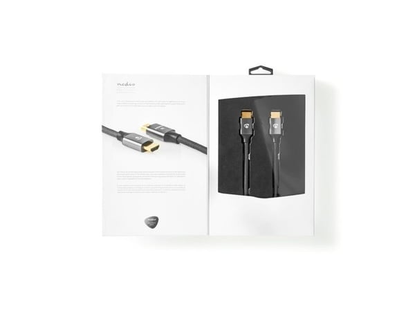 Nedis CVTB35000GY20, 2 m, HDMI Type A (Standard), HDMI Type A (Standard), 3D, 48 Gbit/s, Grå
