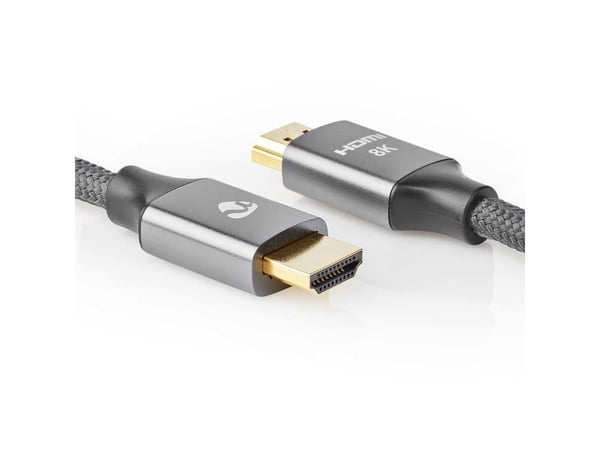 Nedis CVTB35000GY30, 3 m, HDMI Type A (Standard), HDMI Type A (Standard), 3D, 48 Gbit/s, Grå