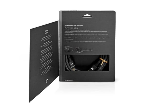 Nedis CVTB35000GY30, 3 m, HDMI Type A (Standard), HDMI Type A (Standard), 3D, 48 Gbit/s, Grå