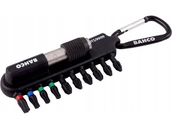 Bahco bitsett 25 mm 11 deler med karabin PH/PZ/TORX + holder