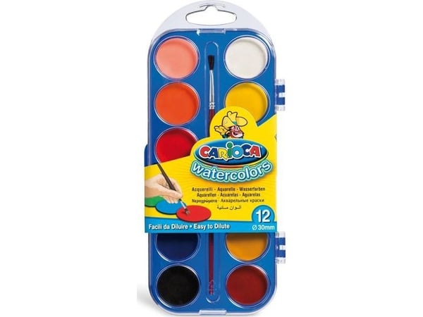Carioca Watercolors, Multi, 12 styck