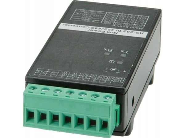 ROLINE RS-232 to RS-422/485 Converter, Din Rail, self powered, Musta