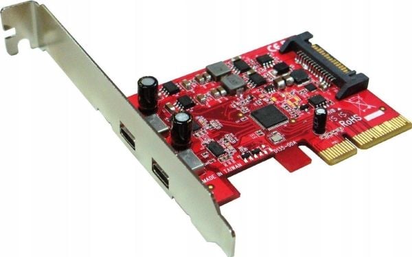 ROLINE PCI-Express x4 Adapter, 2x Ports Type C USB3.1, USB 3.2 Gen 1 (3.1 Gen 1)