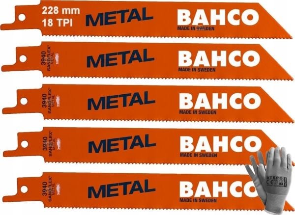 Bahco 3940-228-18-ST-5P, Sabelsagblad, Metall, Høy-Hastighets Stål (HHS), Oransje, 0,9 mm, 22,8 cm