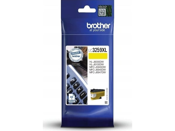 Brother LC3259XLYP, 5000 sidor, Gul, 1 styck