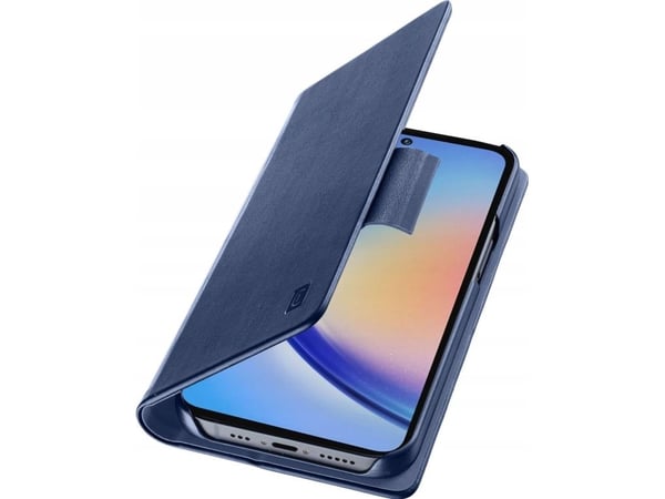 Cellular Line Galaxy A35 Lompakkokirja korttipaikalla, sininen