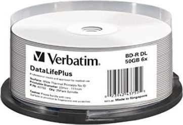 Verbatim DataLifePlus, 50 GB, BD-R, Akseli, 25 kpl