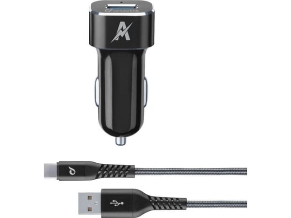 Cellularline TETRCBRSMKIT15WTYC, Automatisk, Cigarr tändare, 1 m, Svart