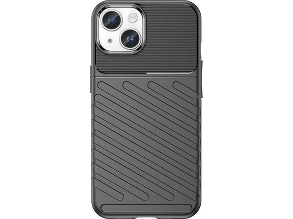 Rustet iPhone 15 Plus Thunder-deksel - sort