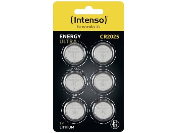 Intenso CR 2025 Energy 6er Blister - CR2025 - 160 mAh, Kertakäyttöinen akku, CR2025, Lithium-Manganese Dioxide (LiMnO2), 3 V, 6 kpl, 160 mAh