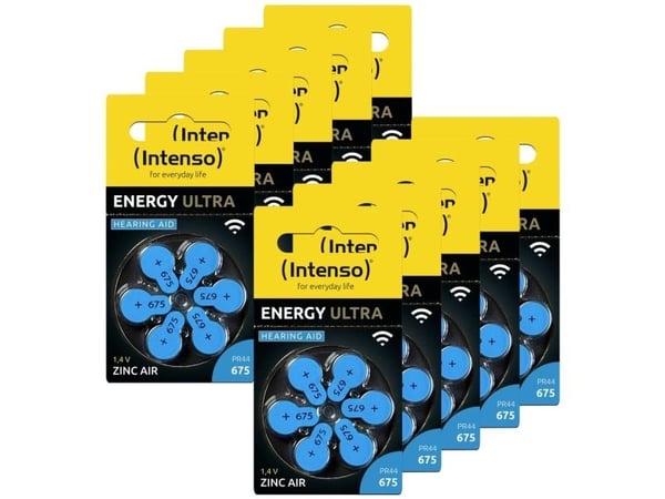 Intenso 60er Pack Hörgeraete Batterien| Zink-Luft A675 ( 7504446MP )