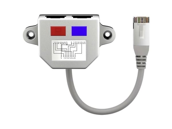 Goobay 68908, RJ-45, 2 x RJ-45, 0,15 m, Sølv